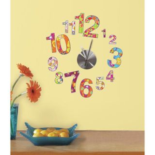 Stickers horloge colorée ambiance