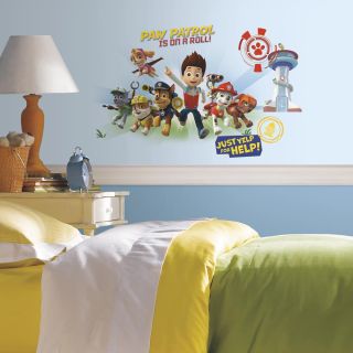 Photo ambiance chambre enfant sticker géant Pat Patrouille