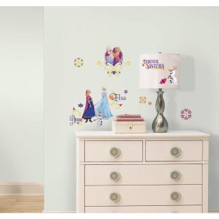 Stickers muraux La reine des neiges Elsa et Anna Spring ambiance