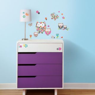 Stickers Chouette et fleurs ambiance