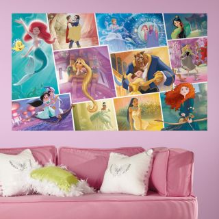 Photo ambiance chambre enfant sticker géant Disney Princesse Storybook