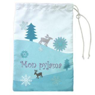 Sac pyjama neige rennes bleu