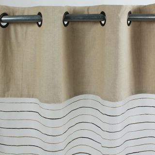 SHAMLYNE voilage Soie coton et jute (110x250cm) ecru-noir