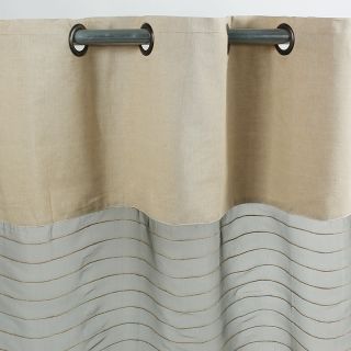 SHAMLYNE voilage Soie coton et jute 110x250 taupe photo 
