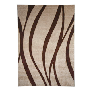 Tapis moderne champagne et marron 160x230cm SIENNA PUR LIGNES - vue pleine