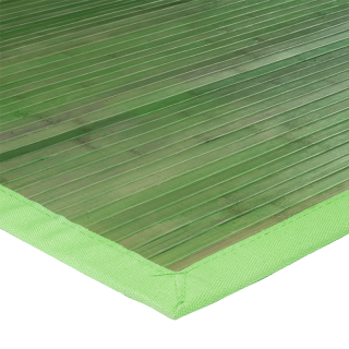 Tapis en bambou larges lattes et ganse vert 230x160cm SOLO BAMBOO