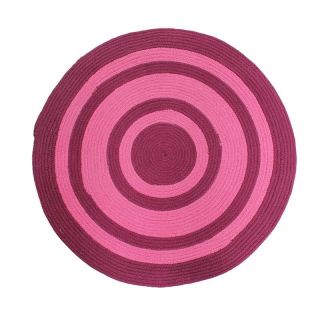 TAM TAM bi-couleur tapis rond  (diam.70cm) rose