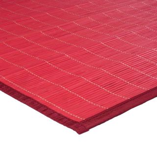 Tapis Bali chic Bambou ganse rouge - ambiance