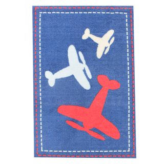 Tapis junior avions bleu ambiance
