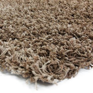 Tapis shaggy Tenessee brun chocolat à poils longs