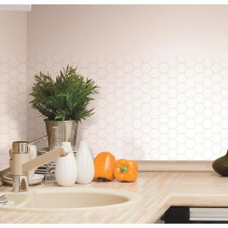 Carrelage mural hexagonal blanc adhésif