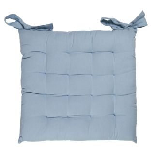 Galette de chaise Toile de Toscane bleu pur coton