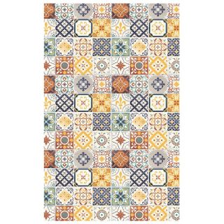 Tapis carreaux de ciment jaune 100x60cm Toodoo
