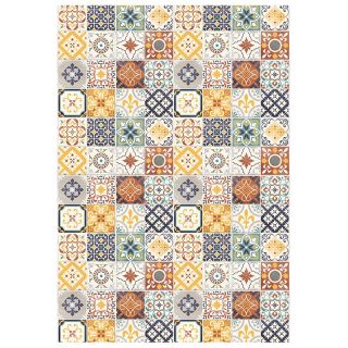 Tapis carreaux de ciments jaune 60x90cm Toodoo
