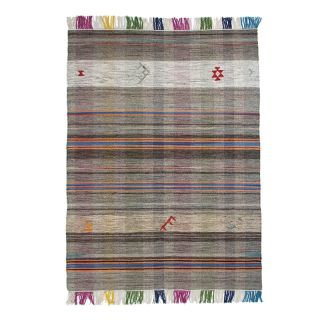 VINTAGE TRIBAL kilim Tapis Laine  XXL (200x300 cm) gris 18349