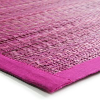 Tapis United en jonc de mer fuchsia