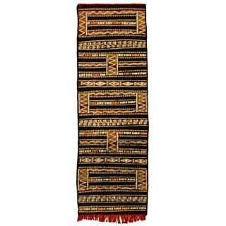 Tapis marocain berbère Zemmour 270x75cm noir